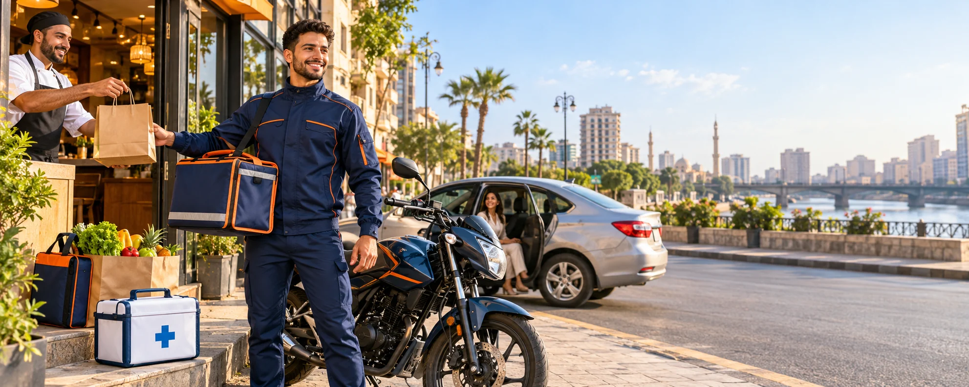 مندوب GOPAX مع خدمات المطاعم والتوصيل والمشاوير والتسوق